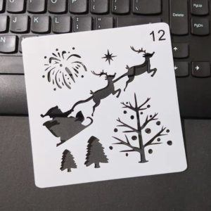 *聖誕系列~ 和諧粉彩專用 消字板- 110聖誕老人與小鹿