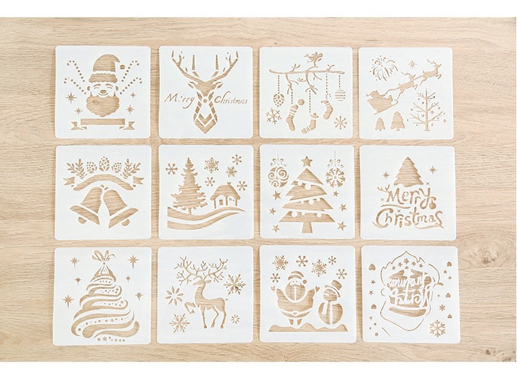 *和諧粉彩專用 消字板－聖誕節款式1-12款