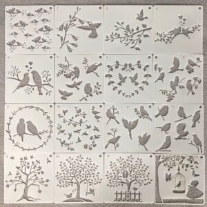 和諧粉彩專用 消字板 小鳥系列 款式1-16